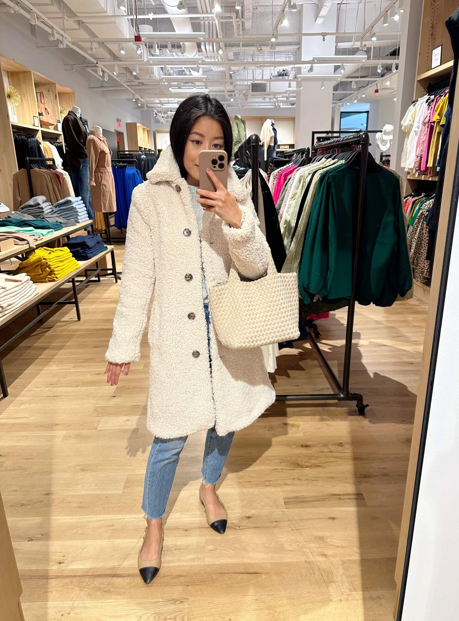 J.Crew Teddy sherpa lady coat petite try on review